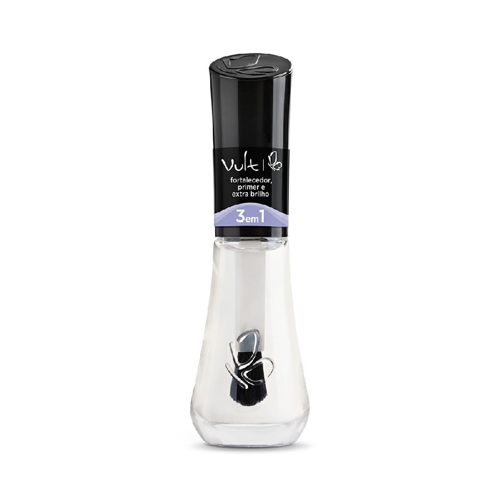 Esmalte Vult 3 Em 1 Fortalecedor, Primer E Extra Brilho 8ml