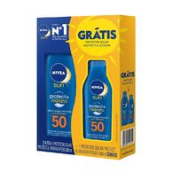 Kit Protetor solar Nivea Sun Protect & Hidrata FPS50 200ml +Protetor solar Grátis Protect & Hidrata FPS50 100ml
