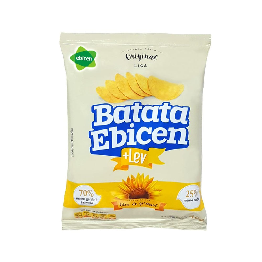 Batata Frita Ondulada Ebicen + Lev Óleo de Girassol 50g