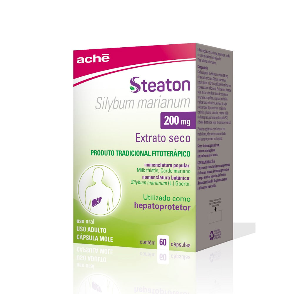 Steaton Silimarina 200mg Hepatoprotetor 60 cápsulas