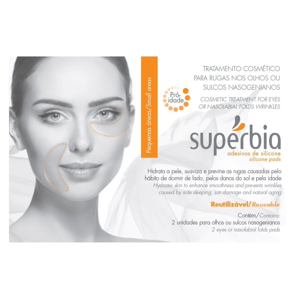 Adesivos De Silicone Superbia Para Rugas Nos Olhos e Bigode Chinês 2 unidades