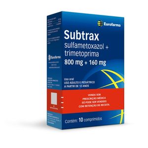 Subtrax Sulfametoxazol +  Trimetoprima 800 mg + 160 mg 10 comprimidos