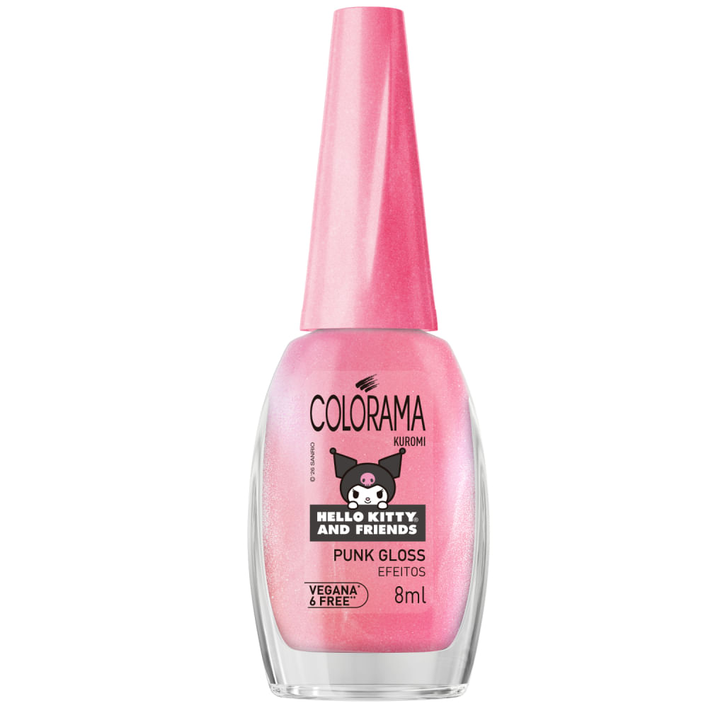 Esmalte Colorama Kuromi Hello Kitty And Friends Punk Gloss Efeitos 8ml