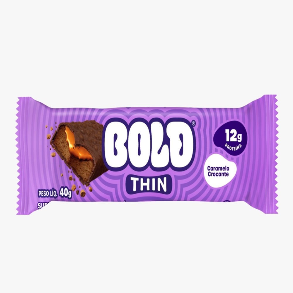 Barra De Proteína Bold Thin Caramelo Crocante 40g