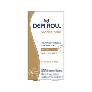 Depilador Facial Depiroll Folhas Prontas Tradicional Com 8 Pares