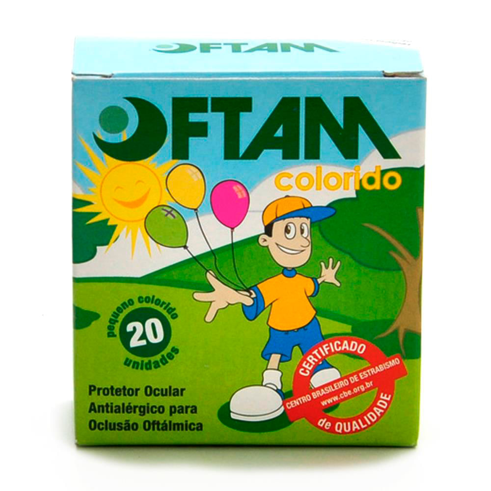 Protetor Ocular Coloridos Tamanho Pequeno Oftam 20 Unidades