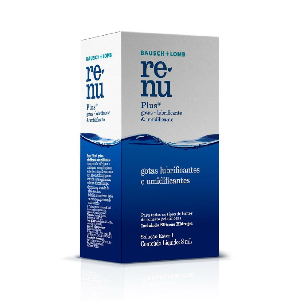 Renu Plus Gotas Umidificante e Lubrificante Para Lentes 8ml