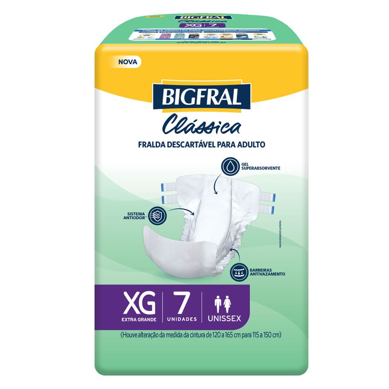 Fralda Adulto Bigfral Clássica XG 07 Unidades