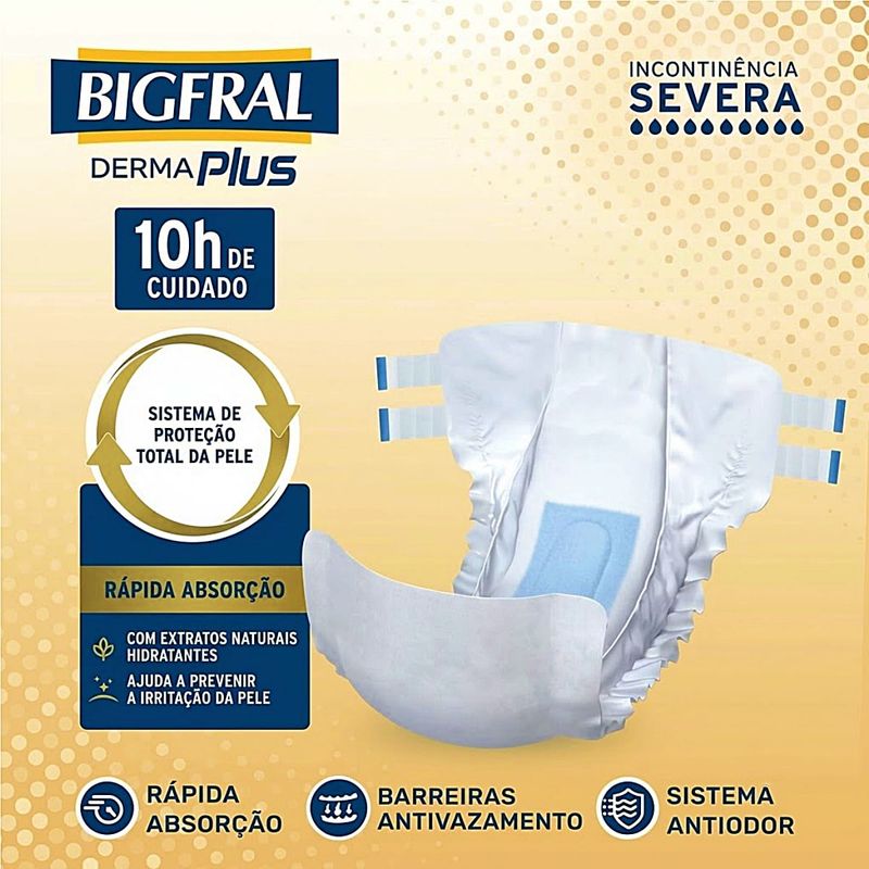 Fralda Adulto Bigfral Derma Plus Tam XG 07 Unidades