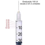Seringa Insulina Descarpack 1ml 8x0,30mm 30G - 100 unidades