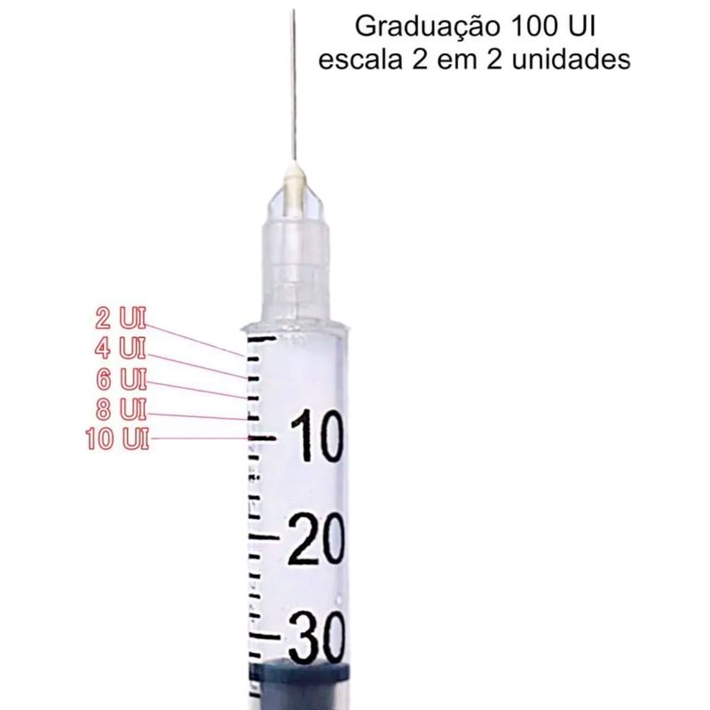 Seringa Insulina Descarpack 1ml 8x0,30mm 30G - 100 unidades