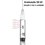 Seringa Insulina Uniqmed 0,5ml 5x0,23mm 32G - unidade