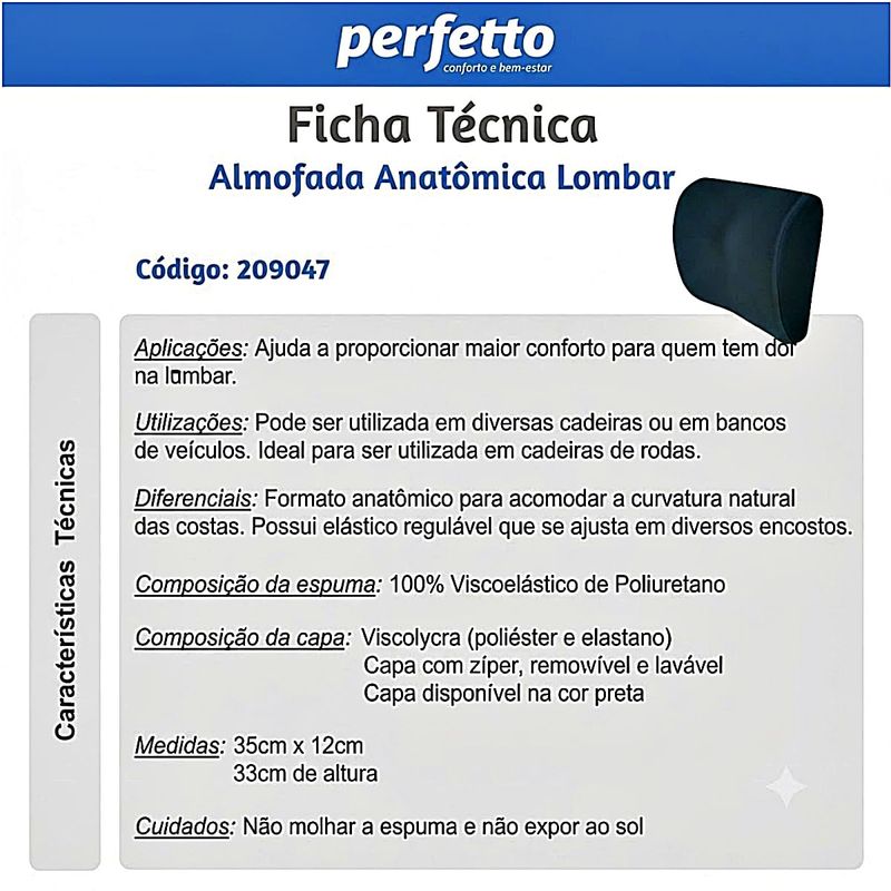 Almofada Anatômica Lombar com Elástico para Fixação