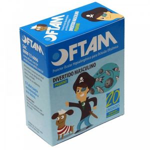 Protetor Ocular Divertido Masculino Tamanho Pequeno Oftam 20 Unidades