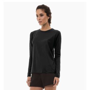 Camisa Feminina Uvline Uvpro Colors Manga Longa Preto GG