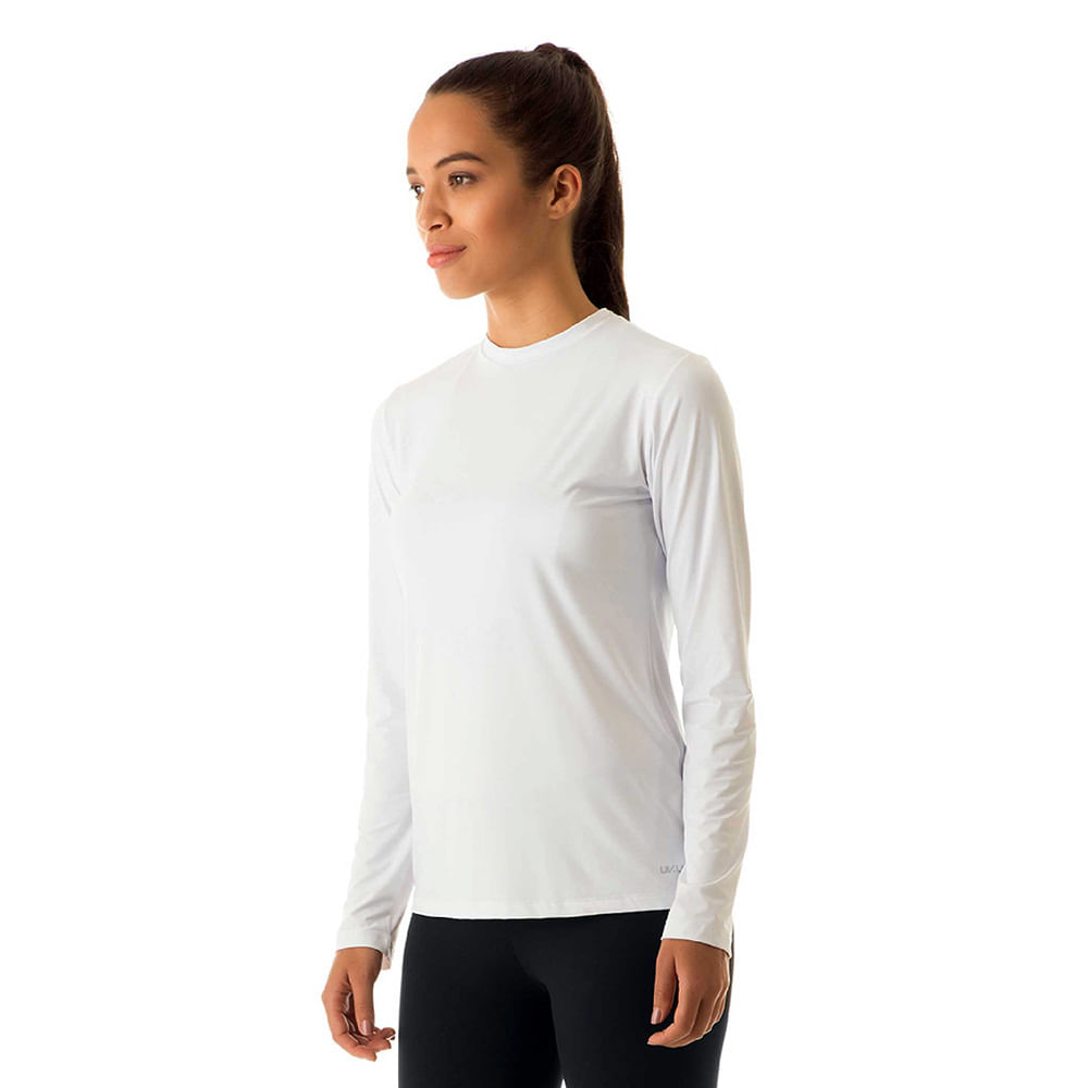 Camisa Feminina Uvline Uvpro Manga Longa Branca P