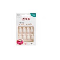 Unha Kiss Naturals Quadrado Curto com abas 28 Unidades