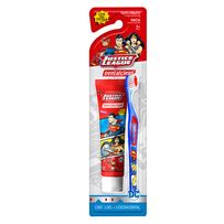 Kit DentalClean Liga Da Justiça Infantil 1 Escova Dental + 1 Gel Dental 50g