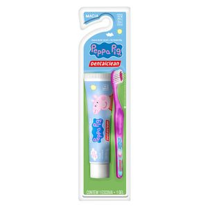 Kit DentalClean Peppa Pig Infantil 1 Escova Dental + 1 Gel Dental 50g