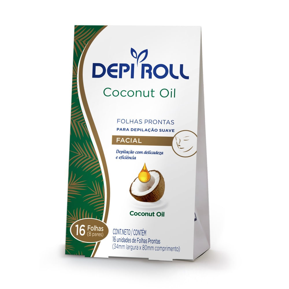 Folhas Prontas Facial Coconut Oil 8 pares