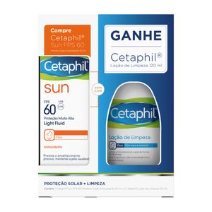 Kit Galderma Cetaphil Sun FPS 60 sem Cor 50ml + Cetaphil Loção Limpeza 120ml