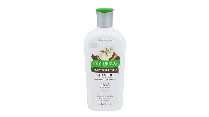 Shampoo Phytoervas Hidratação Intensa Coco E Algodão 250ml - Drogaria  Venancio
