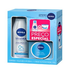 Água Micelar Nivea Micellair Solução de Limpeza 7 em 1 200ml + Creme Facial Nivea Nutritivo 100g
