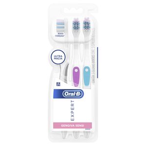 Escovas Dental Oral-B Expert Gengiva Sensi Ultra Macia 3 Unidades
