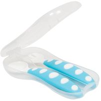 Colher Infantil Buba Azul 1 Unidade + Garfo Infantil Buba Azul 1 Unidade + Case