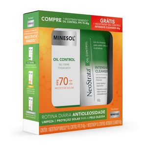 Protetor Solar Minesol Oil Control FPS 70 40g + Gel de Limpeza Neostrata Oil Control Intensive Cleanser 60g