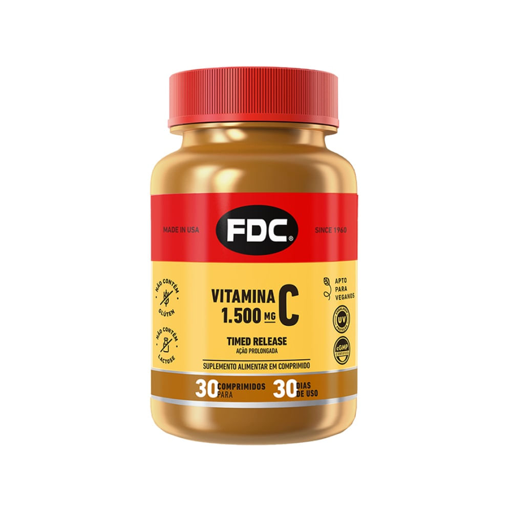Vitamina C FDC Timed Release Ação Prolongada 1500mg 30 Comprimidos