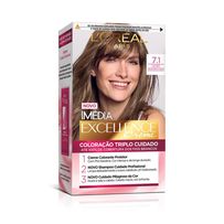 Tintura Loreal Imédia Excellence 7.1 - Louro Acinzentado