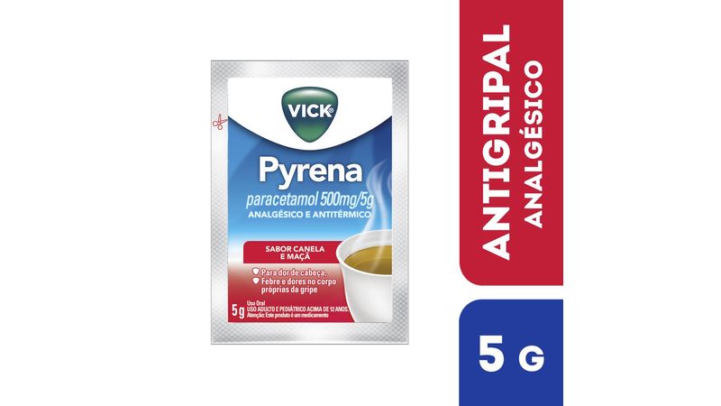 Ch para Gripe Vick Pyrena Sabor Ma e Canela 500mg Drogaria