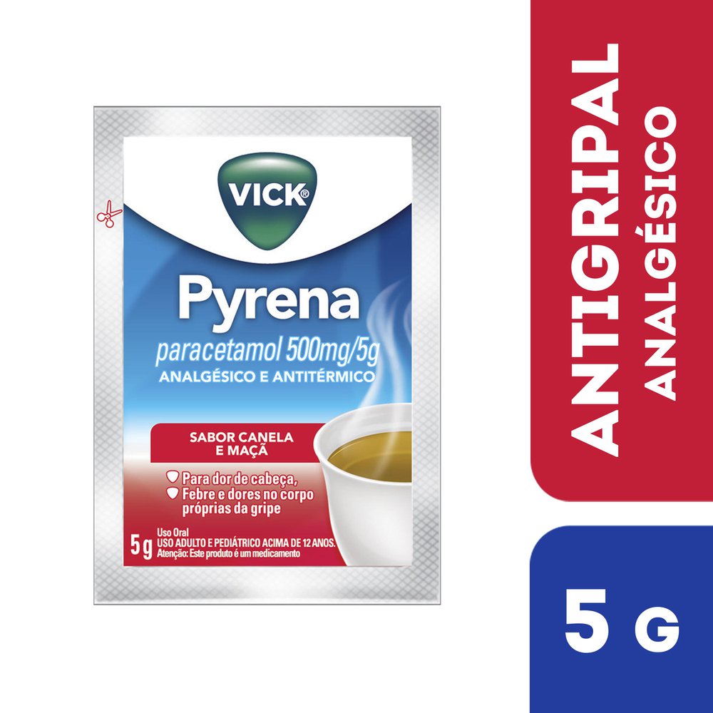 Ch para Gripe Vick Pyrena Sabor Ma e Canela 500mg Drogaria