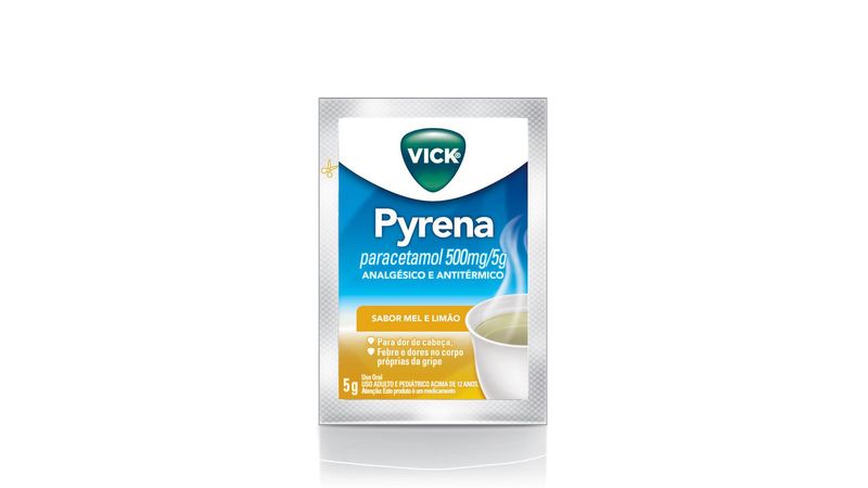 Ch para Gripe Vick Pyrena Sabor Mel e Lim o 500mg Drogaria Venancio