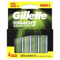 Leve 4 Pague 3 Unidades Carga Gillette Mach3 Sensitive
