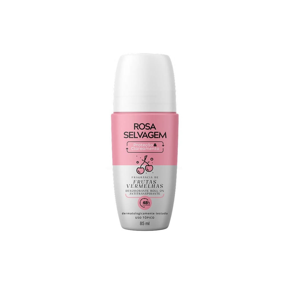 Desodorante Roll-On Antitranspirante 48h Rosa Selvagem Frutas Vermelhas 85ml