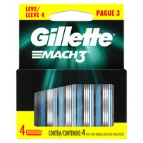 Carga Para Aparelho De Barbear Gillette Mach3 4 unidades