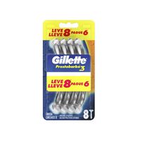 Aparelho de Barbear Descartável Gillette Prestobarba3 8 unidades