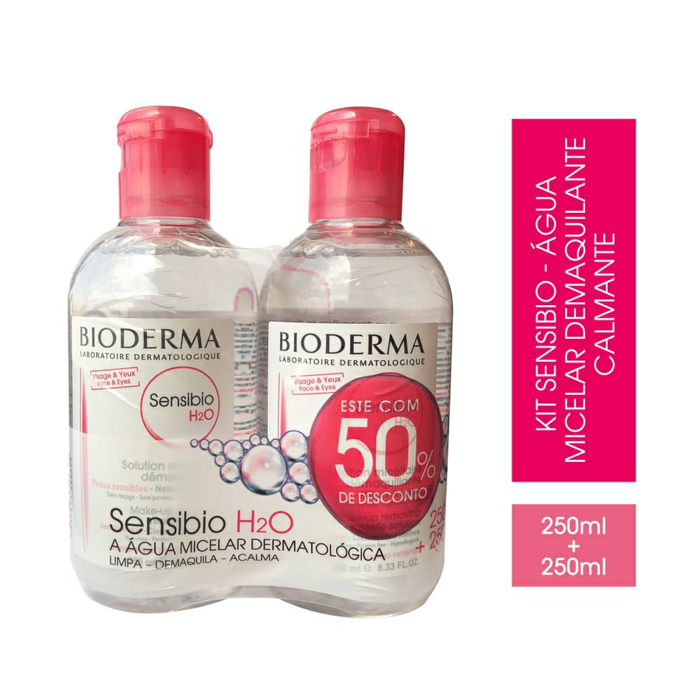 Água Micelar Bioderma Sensibio H2o Dermatológica Calmante 250ml 2 unidades