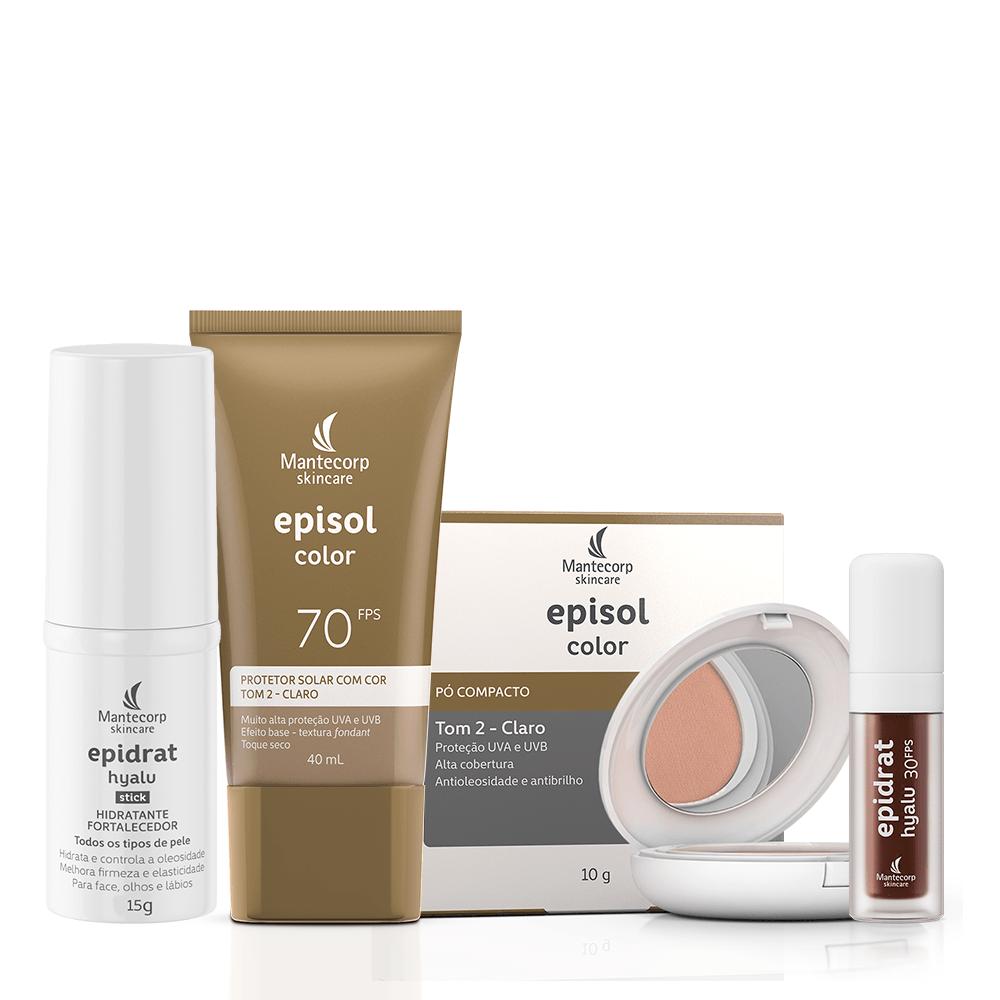 Kit Dermomake c/ Episol Base Tom 2 Claro + Lip Oil Choco