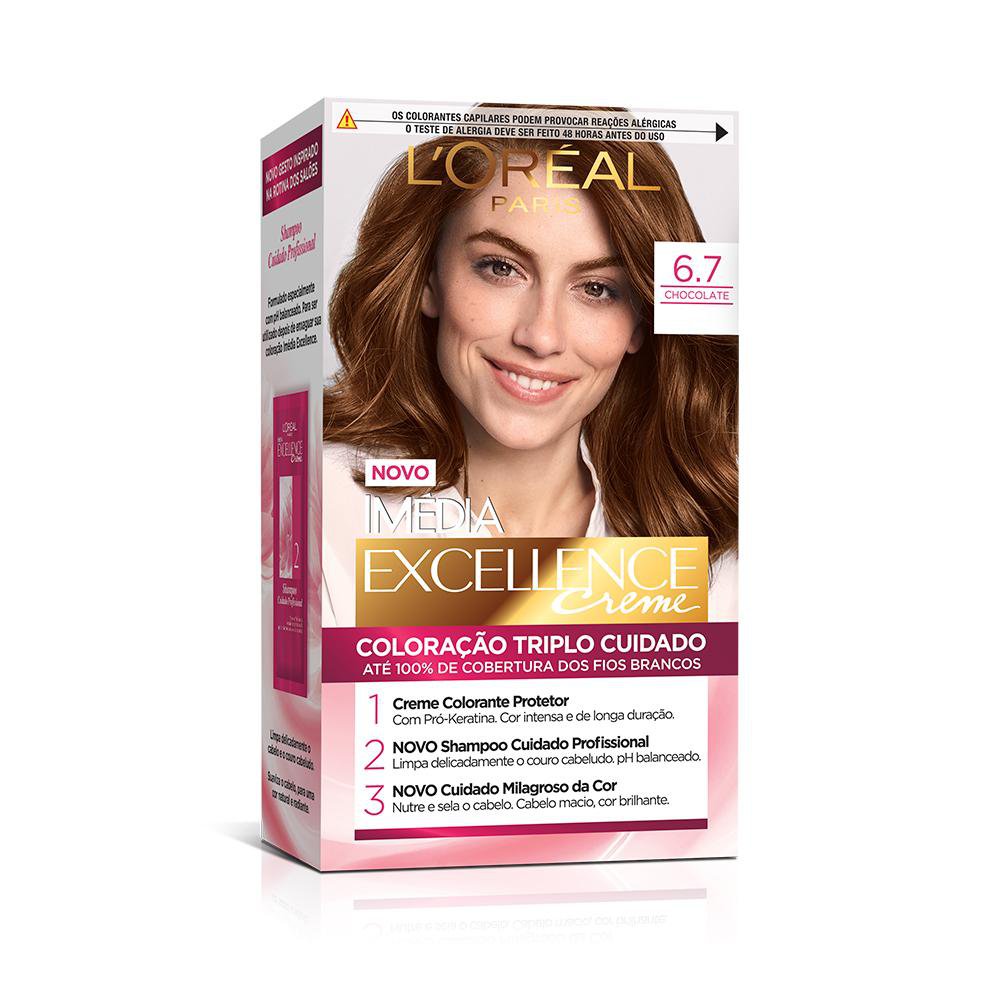 Tintura Loreal Imédia Excellence 6.7 - Chocolate Puro