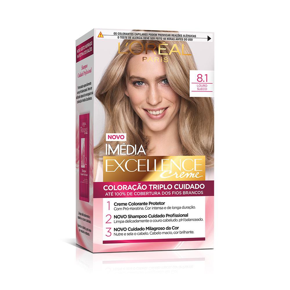 Tintura Loreal Imédia Excellence 8.1 - Louro Sueco
