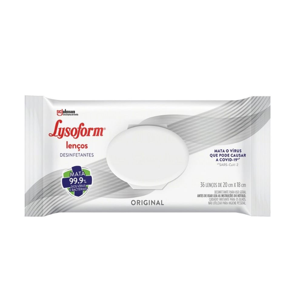 Toalha Umedecida Desinfetante Lysoform Original 36 Unidades