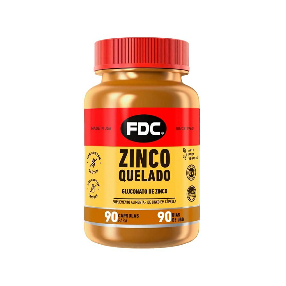 Suplemento Alimentar Fdc Zinco Quelado 90 Cápsulas