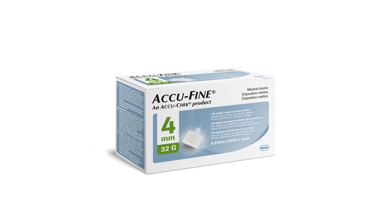 Accu Fine Agulha Para Caneta De Insulina 4mm/32g - 100 unidades