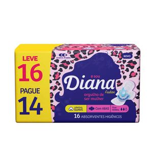 Absorvente Diana Suave Fashion Com Abas Leve 16 Pague 14