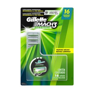 Carga Para Aparelho De Barbear Gillette March3 Sensitive 16 Unidades