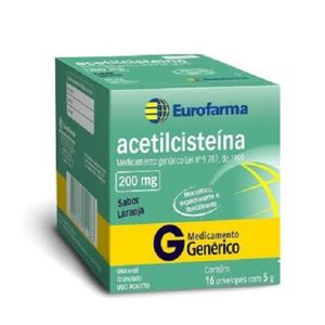 Acetilcisteína 200mg Eurofarma 16 Envelopes