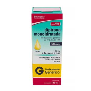 Dipirona Sodica 500mg Biosintética Genérico Uso Oral 20ml